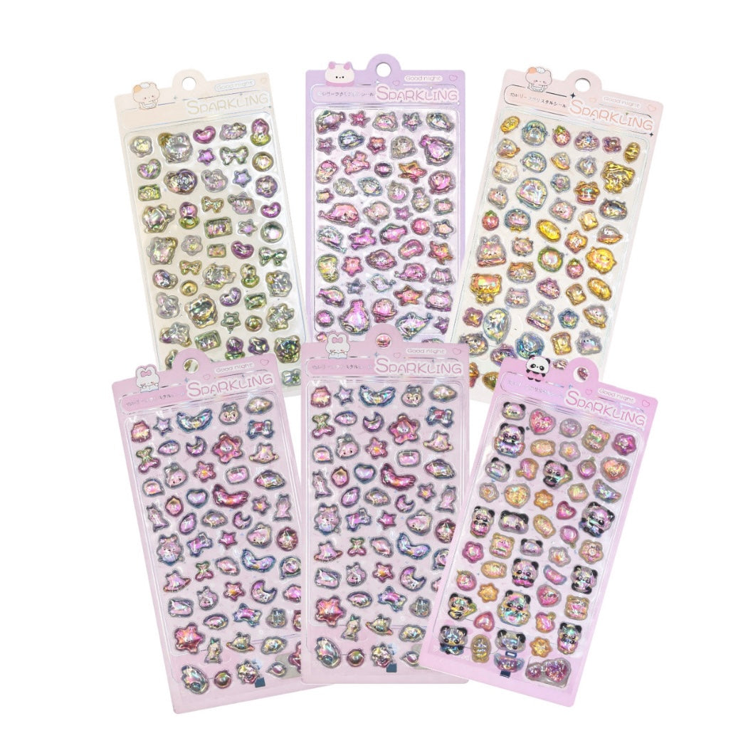 3Dレリーフクリスタルシール ⑦〜⑫ 6枚セット